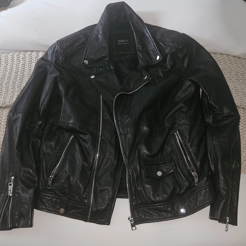 Barneys Men's Leather Jacket size L